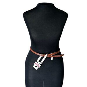 Mossimo Supply Co Brown Faux Leather Perforated Belt Small